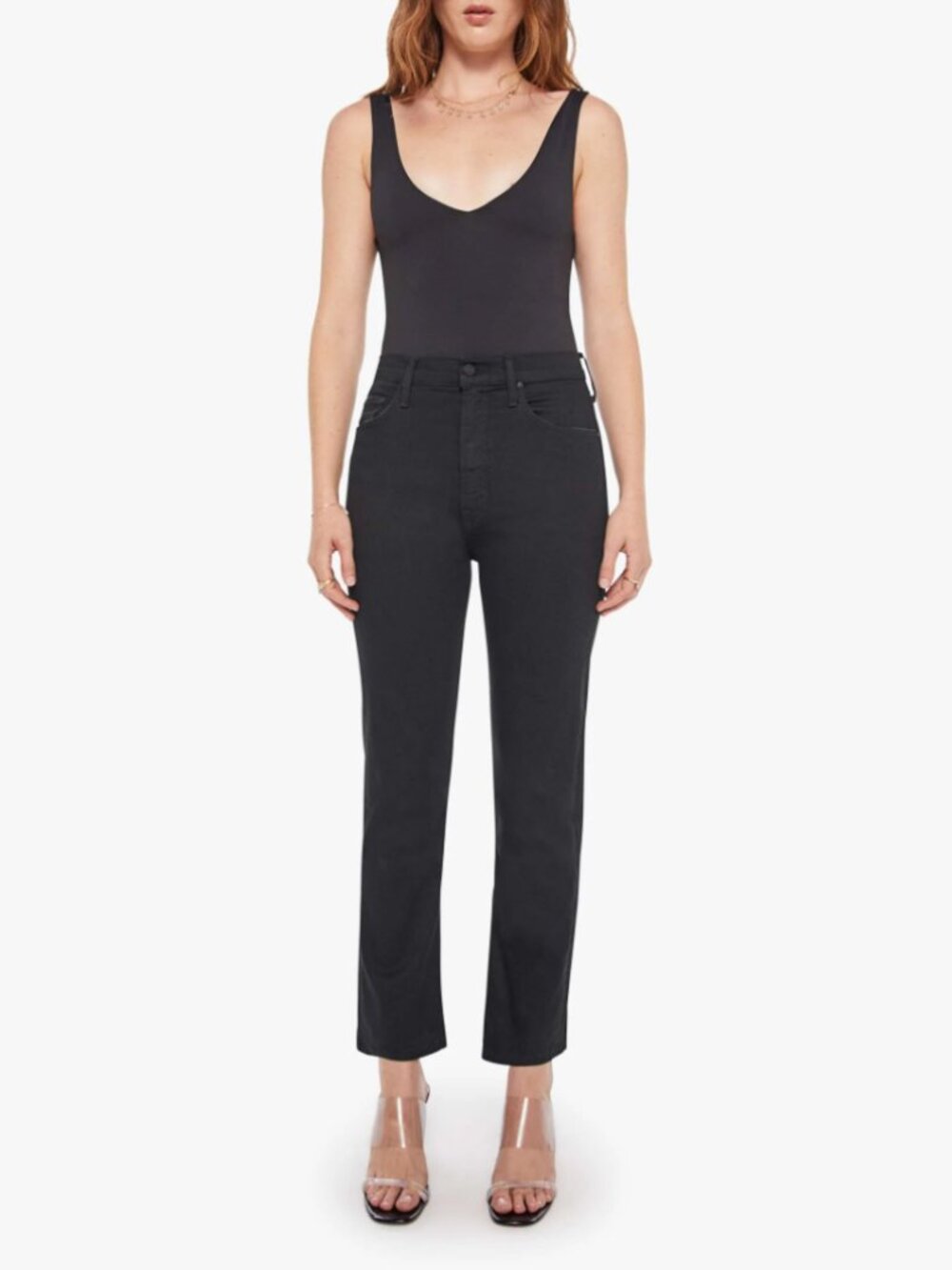 MOTHER High Waisted Rider Ankle Not Guilty Black Denim Jeans 29